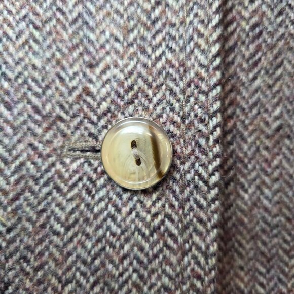 Vintage Women's Wool with Suede Detail Belted Jacket Coat 42/6 - Picture 6 of 16